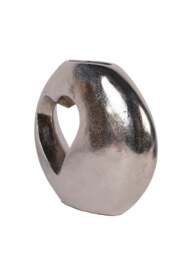 Libra Interiors Esme Heart Cast Aluminium Vase in Silver, Size 24x26x6 - thumbnail 2