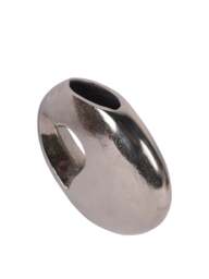 Libra Interiors Esme Heart Cast Aluminium Vase in Silver, Size 24x26x6 - thumbnail 3