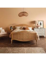 Barker and Stonehouse Cecile Brown Rattan And Wood French Style Double Bed in Neutral - thumbnail 2