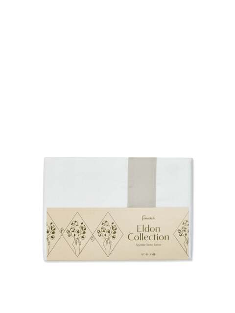 Fenwick at Home Eldon Oxford Pillowcase White in White/Cool Grey, Cotton, Size Square