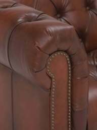 Barker and Stonehouse Ullswater 3.5 Seater Chesterfield Sofa in Vintage Tabac, Leather - thumbnail 3