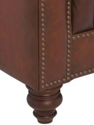 Barker and Stonehouse Ullswater 3.5 Seater Chesterfield Sofa in Vintage Tabac, Leather - thumbnail 5