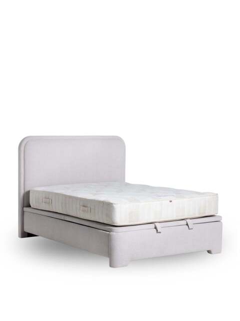 Barker and Stonehouse Rothbury Fabric Ottoman Bed Frame Super King Neutral in Grey - image 1