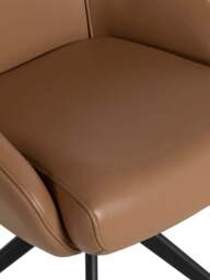 Barker and Stonehouse Allier Swivel Dining Chair in Brown, Leather - thumbnail 4