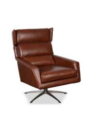 Barker and Stonehouse Bentley Swivel Armchair in Brown, Leather
