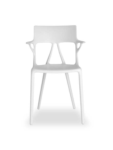 Barker and Stonehouse Ai Recycled Open Back Dining Chair in White - image 1