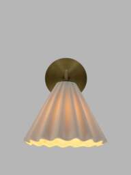 Heal's Monroe Porcelain Wall Light /brushed Gold in White - thumbnail 3