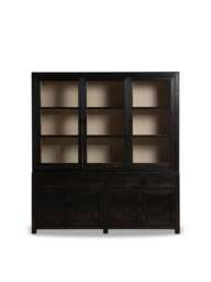 Barker and Stonehouse Dickens Pine Wood Display Cabinet in Black