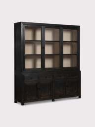 Barker and Stonehouse Dickens Pine Wood Display Cabinet in Black - thumbnail 2