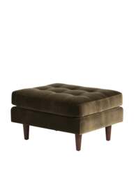 Barker and Stonehouse Hemingway Velvet Footstool in Green - thumbnail 5
