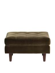 Barker and Stonehouse Hemingway Velvet Footstool in Green - thumbnail 2