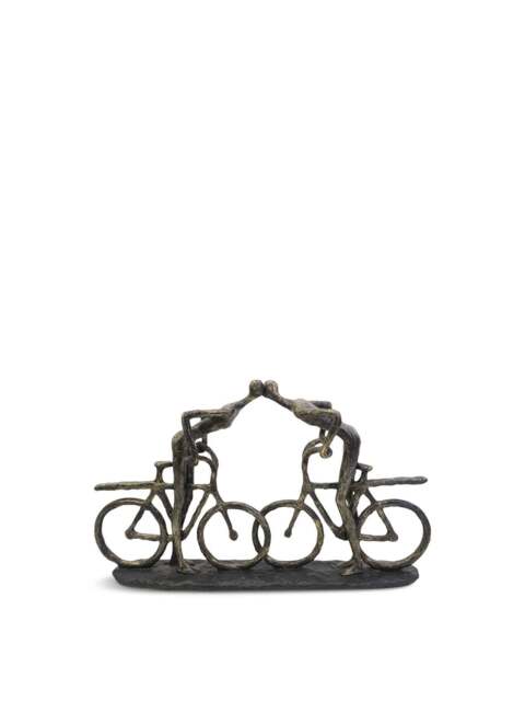 Libra Interiors Smooching Cyclist Sculpture in Bronze, Size 28x47x11 - image 1