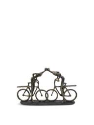Libra Interiors Smooching Cyclist Sculpture in Bronze, Size 28x47x11 - thumbnail 1