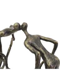 Libra Interiors Smooching Cyclist Sculpture in Bronze, Size 28x47x11 - thumbnail 2