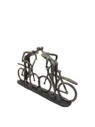 Libra Interiors Smooching Cyclist Sculpture in Bronze, Size 28x47x11 - thumbnail 3