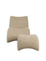 Libra Interiors Bangkok Upholstered Occasional Chair And Stool Brown in Brown/Beige, Size H80xW73xD1 - thumbnail 2