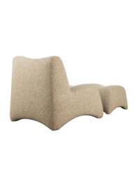 Libra Interiors Bangkok Upholstered Occasional Chair And Stool Brown in Brown/Beige, Size H80xW73xD1 - thumbnail 4