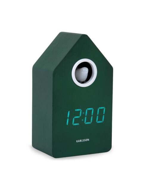 Present Time Cuckoo Led Alarm Clock in Retro Green - image 1