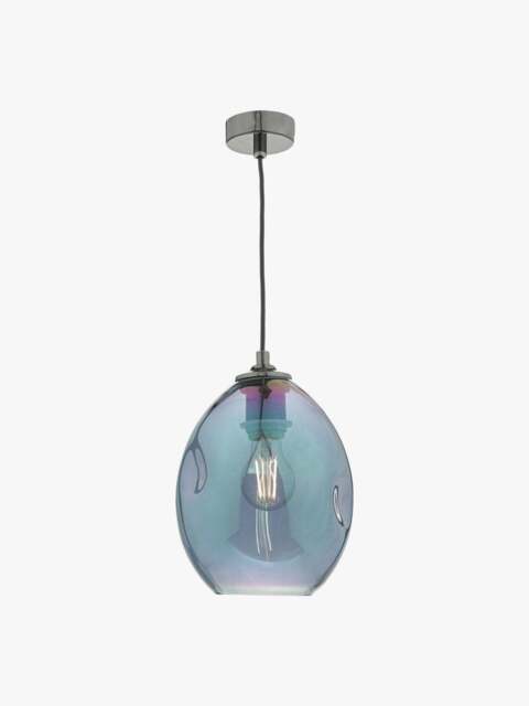 Dar Lighting Rogan Pendant Light Black in Blk