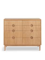 Heal's Amira 8 Drawer Wide Chest in Natural Oak, Size 101x120x45 - thumbnail 1