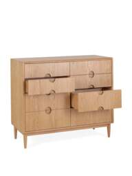 Heal's Amira 8 Drawer Wide Chest in Natural Oak, Size 101x120x45 - thumbnail 3