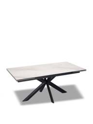 Barker and Stonehouse Obrix Ceramic Extending Dining Table in White, Size 180-260cm