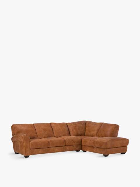 Barker and Stonehouse New Houston Large Right Hand Facing Chaise in Hewlett Ranch, Leather