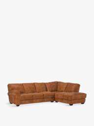 Barker and Stonehouse New Houston Large Right Hand Facing Chaise in Hewlett Ranch, Leather