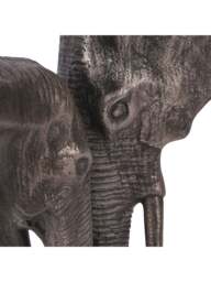 Libra Interiors Kariba Cast Aluminium Nuzzling Elephants Sculpture in Bronze, Size 31x28x25 - thumbnail 4