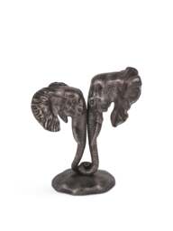 Libra Interiors Kariba Cast Aluminium Nuzzling Elephants Sculpture in Bronze, Size 31x28x25