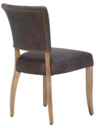 Barker and Stonehouse Mimi Dining Chair With Stud Detail in Brown, Leather - thumbnail 3