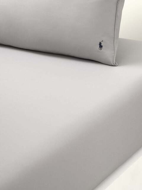 Ralph Lauren Home Polo Player Fitted Sheet Collection in Grey - Andover, Size Single - image 1
