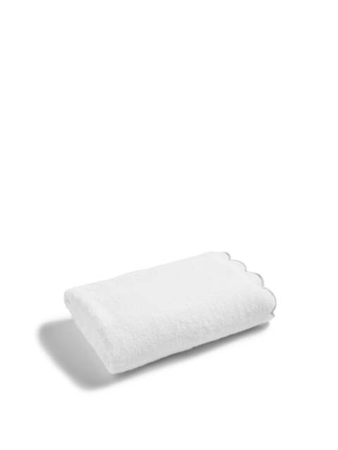 Christy Scallop Edge Towel in Silver, Cotton, Size Bath - image 1