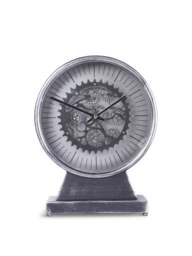 Libra Interiors Palladium Mantel Clock With Moving Dials Black in Black Nickle, Size 25x10x32.5 - thumbnail 1