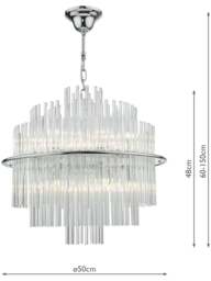 Dar Lighting Lukas 13 Light Pendant in Polished Chrome - thumbnail 3