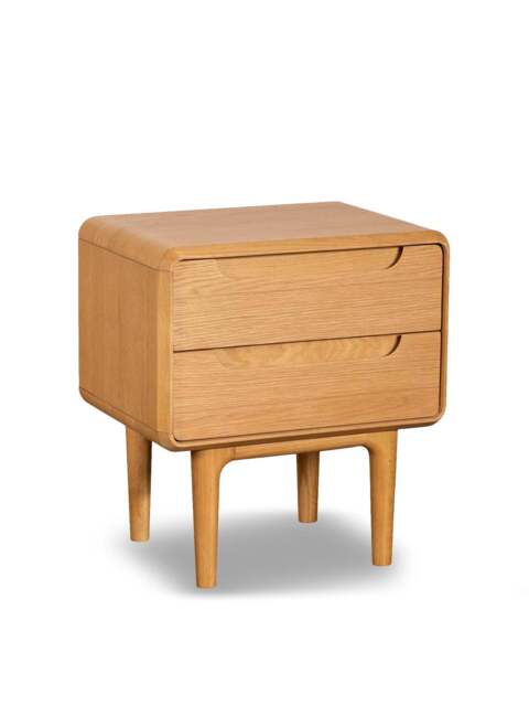 Barker and Stonehouse Winchester Solid Oak 2 Drawer Bedside Table in Neutral - image 1