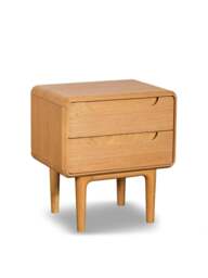 Barker and Stonehouse Winchester Solid Oak 2 Drawer Bedside Table in Neutral - thumbnail 1