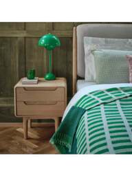 Barker and Stonehouse Winchester Solid Oak 2 Drawer Bedside Table in Neutral - thumbnail 2