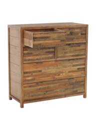 Barker and Stonehouse Charlie Reclaimed Wood 6 Drawer Chest Of Drawers in Reclaimed Oakland Finish - thumbnail 4