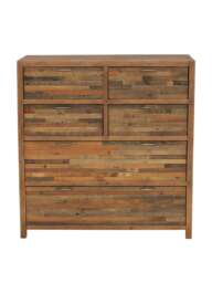 Barker and Stonehouse Charlie Reclaimed Wood 6 Drawer Chest Of Drawers in Reclaimed Oakland Finish - thumbnail 3