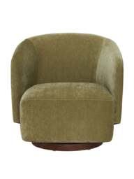 Barker and Stonehouse Pellaro Velvet Swivel Armchair, in Green - thumbnail 3