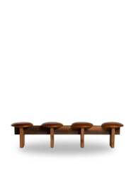 Barker and Stonehouse Wyre Dining Bench in Brown, Leather - thumbnail 2