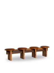 Barker and Stonehouse Wyre Dining Bench in Brown, Leather