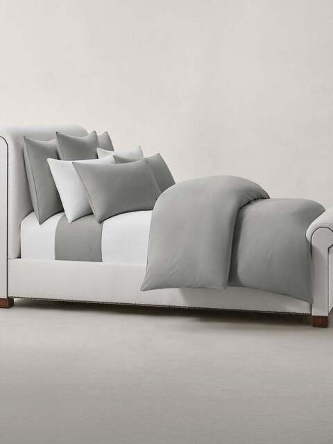 Ralph Lauren Home Polo Player Duvet Cover Collection Grey in Grey - Andover, Cotton/Linen, Size Single - image 1