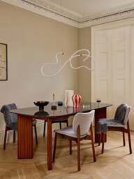 Heal's Riga Dining Table Grey in Walnut/Grey, Ceramic, Size 75x202x104 - thumbnail 3