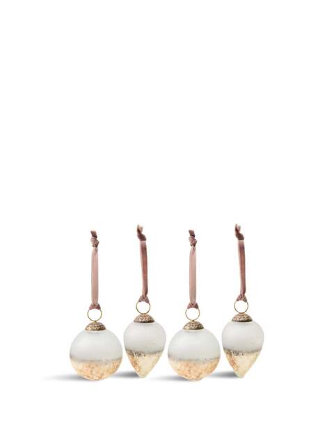 Nkuku Ngolo Smoked Glass Baubles Pack Of 4 - image 1