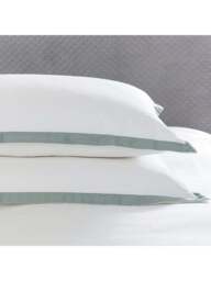 Bedeck of Belfast Fine Linens Olenna 250 Thread Count Sateen Cover Set in Celadon, Cotton, Size Double - thumbnail 3