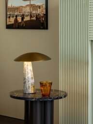 Heal's Abri Led Portable Table Lamp /grey Marble in Brass - thumbnail 2