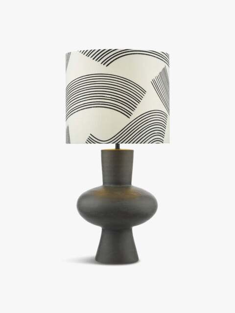 Dar Lighting Miho 1 Light Table Lamp With Shade in Black, Linen - image 1