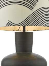 Dar Lighting Miho 1 Light Table Lamp With Shade in Black, Linen - thumbnail 2